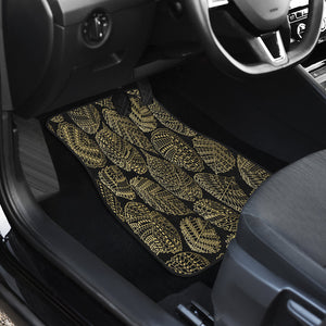 Abstract gold leaves Car Mats Back/Front, Floor Mats Set, Car Accessories