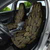 Gold Leaves Abstract Design Front Car Seat Covers, Luxury Art Car Seat