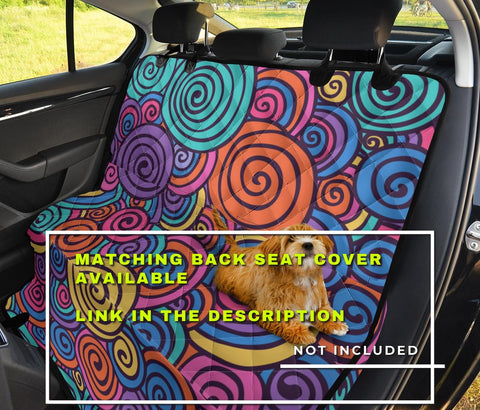 Image of Colorful Swirls Abstract Pattern Front Car Seat Covers, Artistic Car Seat