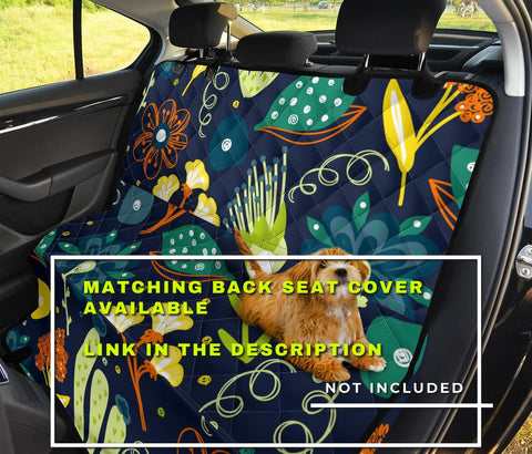 Image of Abstract Floral Pattern Front Car Seat Covers, Botanical Art Car Seat Protector,
