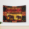 African Elephants Ethnic Print Indoor Wall Tapestries, Living Room, Bedroom,