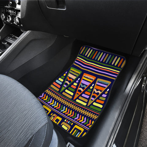 Image of African Tribal aztec abstract Car Mats Back/Front, Floor Mats Set, Car