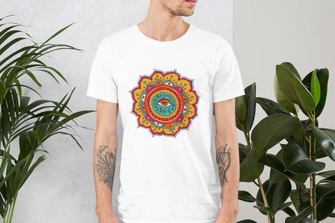 Image of All Seeing Eye Colorful Mandala Unisex T,Shirt, Mens, Womens, Short Sleeve