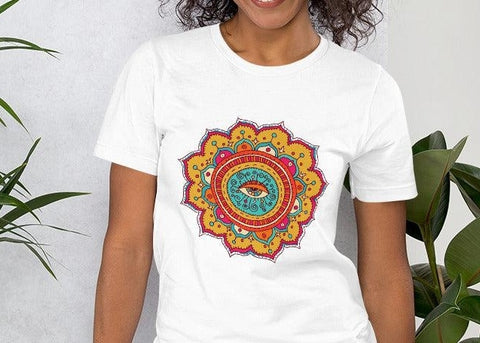 Image of All Seeing Eye Colorful Mandala Unisex T,Shirt, Mens, Womens, Short Sleeve