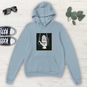 All Seeing Eye Hand Geometric Multicolored Classic Unisex Pullover Hoodie, Mens,