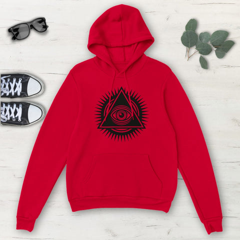 Image of All Seeing Eye Pyramid Multicolored Classic Unisex Pullover Hoodie, Mens,