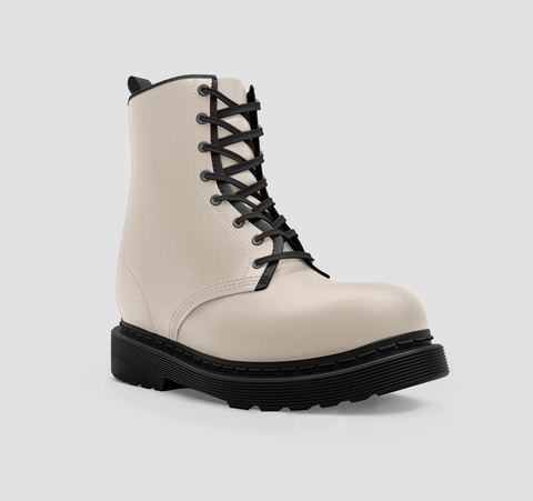 Image of Almond Vegan Handmade Wo's Boots - Stylish Girls' Footwear - Crafted Gift Idea - Sustainable, High Quality, Comfortable - Durable Fashion