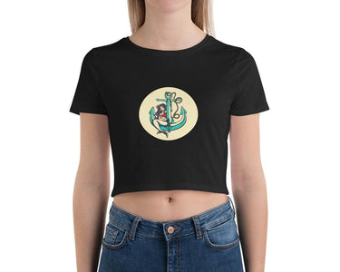 Anchored Mermaid Women’S Crop Tee, Fashion Style Cute crop top, casual outfit,