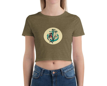 Anchored Mermaid Women’S Crop Tee, Fashion Style Cute crop top, casual outfit,