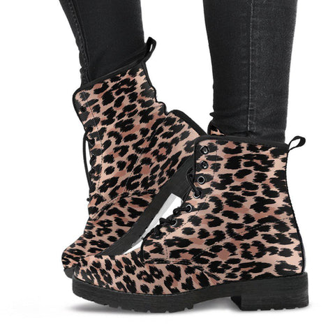 Image of Leopard Cheetah Animal Print Women’s Vegan Leather Rain Boots , Hippie