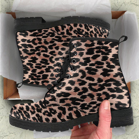 Image of Leopard Cheetah Animal Print Women’s Vegan Leather Rain Boots , Hippie