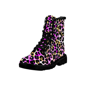 Animal Print Womens Boots ,Comfortable Boots,Decor Womens Boots,Combat Boots Custom Boots,Boho Chic