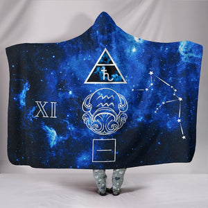 Aquarius Zodiac Chart Blanket,Sherpa Blanket,Bright Colorful, Colorful Throw,Vibrant Pattern Hooded blanket,Blanket with Hood,Soft Blanket