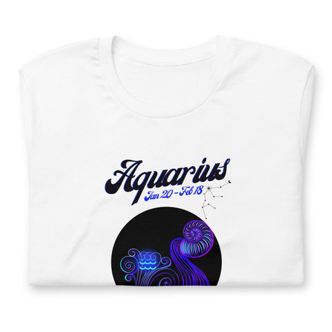 Image of Aquarius Zodiac Unisex T,Shirt, Mens, Womens, Short Sleeve Shirt, Graphic Tee,