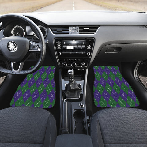 Image of Argyle pattern Car Mats Back/Front, Floor Mats Set, Car Accessories