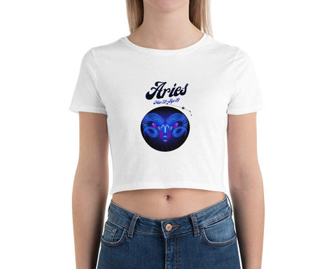 Image of Aries Zodiac Women’S Crop Tee, Fashion Style Cute crop top, casual outfit, Crop