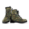 Army Green Camouflage Women's Vegan Leather Boots, Rain Shoes, Hippie