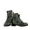 Women's Army Green Camo Vegan Leather Boots , Handcrafted Ankle Boots , Bohemian