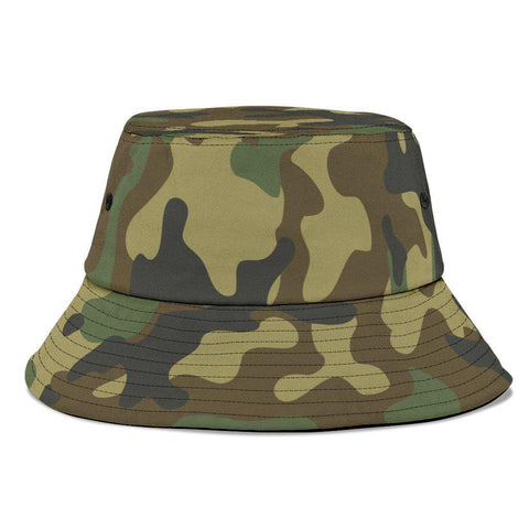 Image of Army Green Camouflage, Sun Block, Fishing Hat, Unisex Bucket Hat, Gift, Protective Gear, Travel