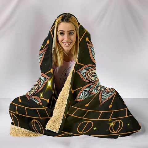 Image of Astro Lion Multicolored Blanket,Sherpa Blanket,Bright Colorful, Colorful Throw,Vibrant Pattern Hooded blanket,Blanket with Hood,Soft Blanket