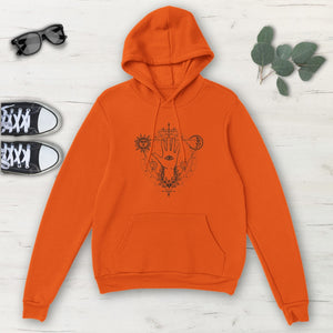 Astrology Sun Moon Hand Mystical Multicolored Classic Unisex Pullover Hoodie,