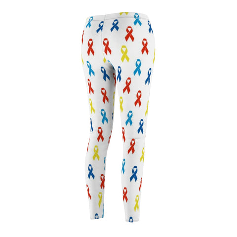 Image of Autism Colorful Ribbon Multicolored Women's Cut & Sew Casual Leggings, Yoga