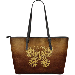 Awesome Butterfly - Large Leather Tote Bag