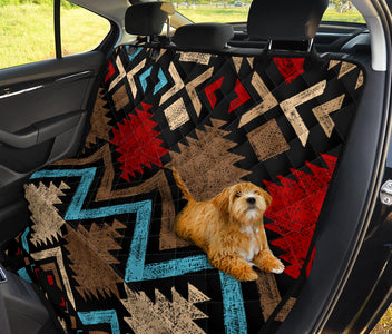 Boho Aztec Pattern Car Back Seat Covers - Abstract Art, Backseat Pet Protectors, Unique Car Accessories