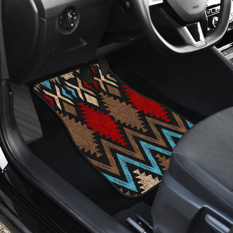 Image of Aztec Boho Style Pattern Car Mats Back/Front, Floor Mats Set, Car Accessories