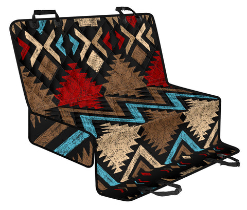 Image of Boho Aztec Pattern Car Back Seat Covers - Abstract Art, Backseat Pet Protectors, Unique Car Accessories