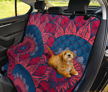 Aztec Boho Patterned Car Back Seat Covers , Abstract Art, Backseat Pet