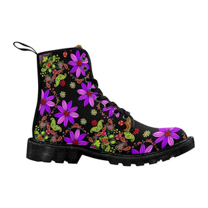 Bandana Flowers Womens Boots ,Comfortable Boots,Decor Womens Boots,Combat Boots