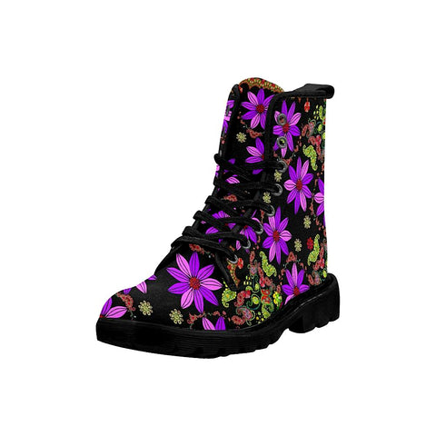Image of Bandana Flowers Womens Boots ,Comfortable Boots,Decor Womens Boots,Combat Boots