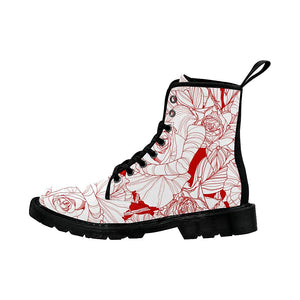 Beautiful Roses Red Womens Boots ,Comfortable Boots