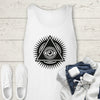 Black All Seeing Eye Pyramid Sun Burst Premium Unisex Tank Top, Graphic Tank,