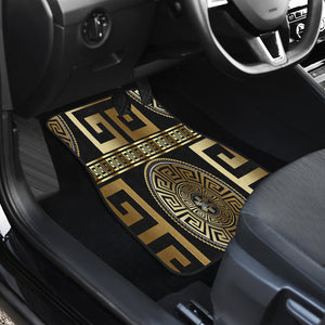 Black And Gold Greek Style Car Mats Back/Front, Floor Mats Set, Car Accessories