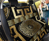 Stylish Black and Gold Greek,Style Pet Car Seat Covers , Abstract Art, Backseat