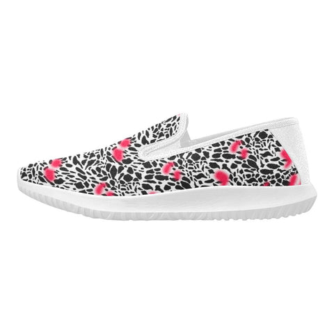 Image of Black And Pink Animal Print Womens Canvas Shoe, Top Shoes,Running Shoes,Training Shoes, Custom Shoes