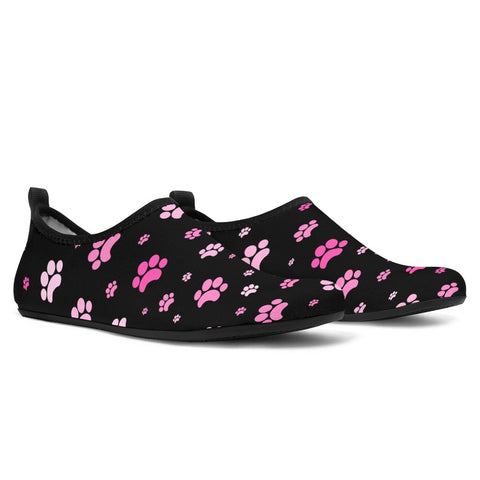 Image of Black And Pink Paws Custom Shoes, Kids Shoes, Low Top Shoes, Casual Shoes, Mens, Athletic Sneakers,Kicks Sports Wear, Colorful,Artist Shoes