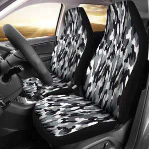 Black And White Camouflage 2 Front Car Seat Covers Car Seat Covers,Car Seat Covers Pair,Car Seat Protector,Car Accessory,Front Seat Covers