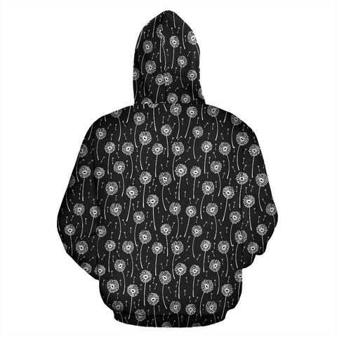 Image of Black And White Dandelion Fashion Wear,Fashion Clothes,Handmade Hoodie,Floral,Pullover Hoodie,Hooded Sweatshirt,Hoodie Sweatshirt,Sweatshirt