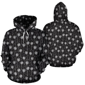 Black And White Dandelion Fashion Wear,Fashion Clothes,Handmade Hoodie,Floral,Pullover Hoodie,Hooded Sweatshirt,Hoodie Sweatshirt,Sweatshirt