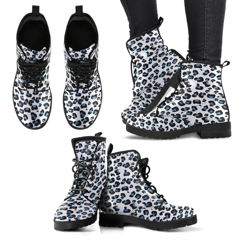 Image of Authentic Leopard Print: Women's Vegan Leather, Lace,Up Boho Hippie Boots,