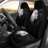Black And White Lion 2 Front Car Seat Covers Car Seat Covers,Car Seat Covers Pair,Car Seat Protector,Car Accessory,Front Seat Covers