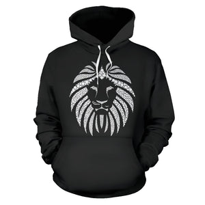 Black And White Lion Hippie Hoodie,Custom Hoodie, Floral, Bright Colorful, Fashion Wear,Fashion Clothes,Handmade Hoodie,Floral,