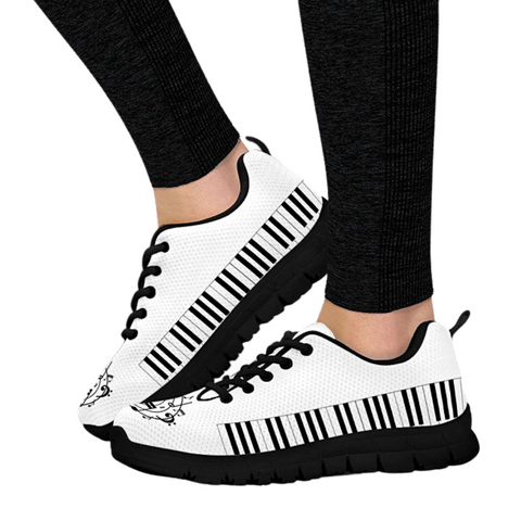 Image of Black And White Musical Sneakers Womens, Mens, Shoes,Training Shoes, Colorful,Artist Shoes Low Top Shoes, Casual Shoes, Kids Shoes, Top Shoe
