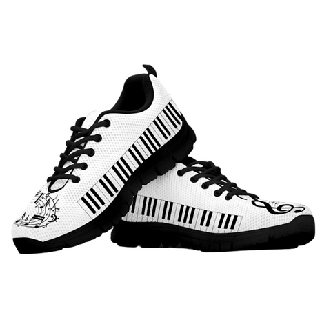 Image of Black And White Musical Sneakers Womens, Mens, Shoes,Training Shoes, Colorful,Artist Shoes Low Top Shoes, Casual Shoes, Kids Shoes, Top Shoe