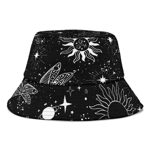 Astrology Black White Universe Galaxy Breathable Head Gear, Sun Block, Fishing
