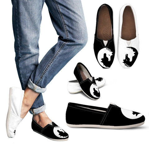 Image of Black And White Ying And Yang Horse Low Top Shoes, Casual Shoes, Kids Shoes, Athletic Sneakers,Kicks Sports Wear, Womens, Mens, Custom Shoes