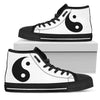 Black And White Ying Yang Canvas Shoes,High Quality,Spiritual,High Tops Sneaker,Hippie,Boho,Streetwear,All Star,Custom Shoes,Womens High Top